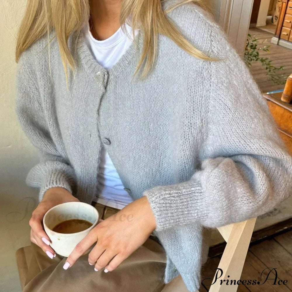 Button Up Airy Monochrome Cardigan