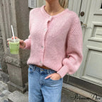 Button Up Airy Monochrome Cardigan