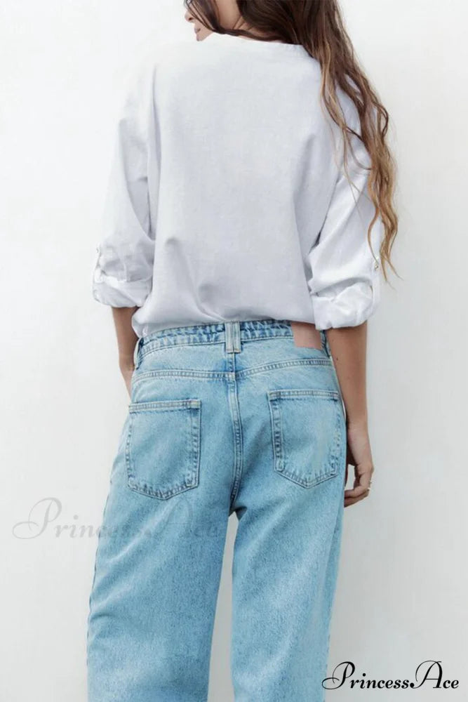 Button-Up Arm Pocket V-neck Roll-up Top