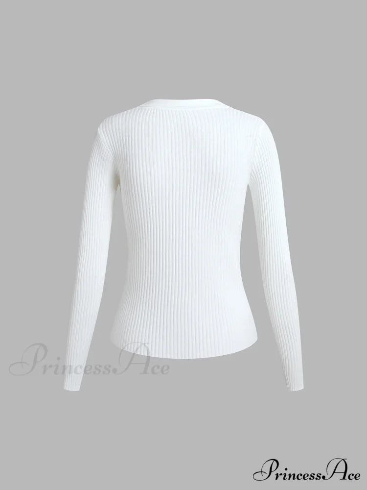 Button Up Graceful Collared Cardigan