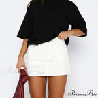 Button Up Trim Fit Denim Skirt