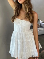 Buttoned Sleeveless Flared Mini Dress