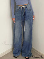 Buttoned Tied Graceful Denim Boyfriend Jeans
