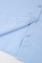 Elegant Simple Bell Sleeve Solid Blouse