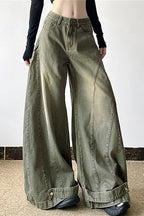 Distressed Bell Bottom Denim Jeans