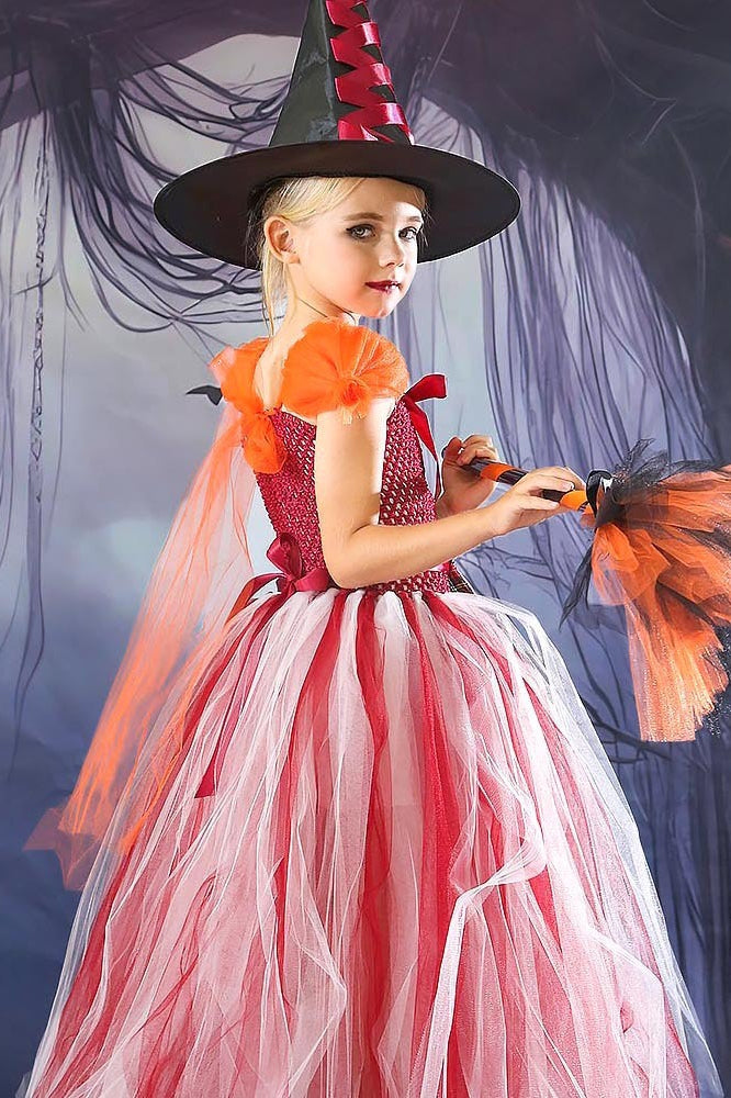 Colorful Witch Tutu Kid Halloween Costume