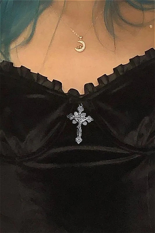 Halloween Lace Trim Cami Dress