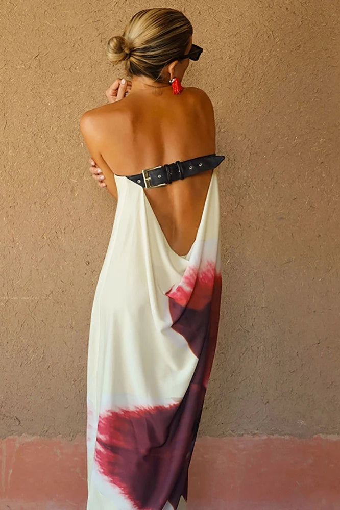 Backless Loose Maxi Floral Dress