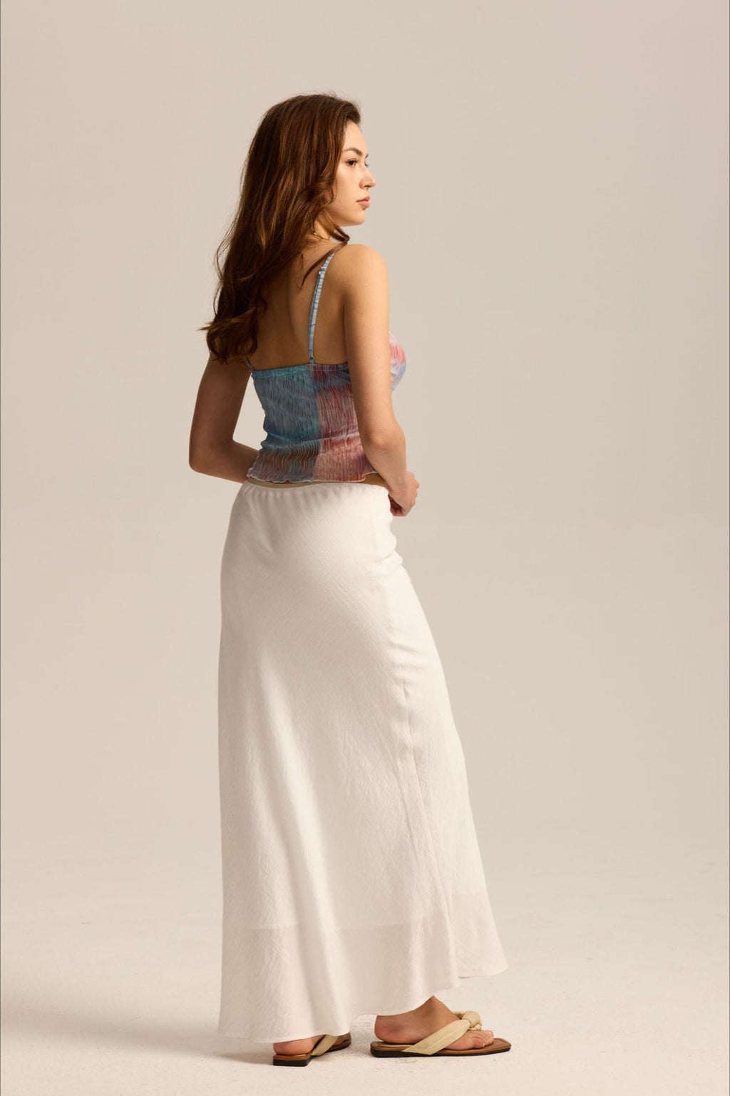 Drawstring High Waist Bodycon Midi Skirt