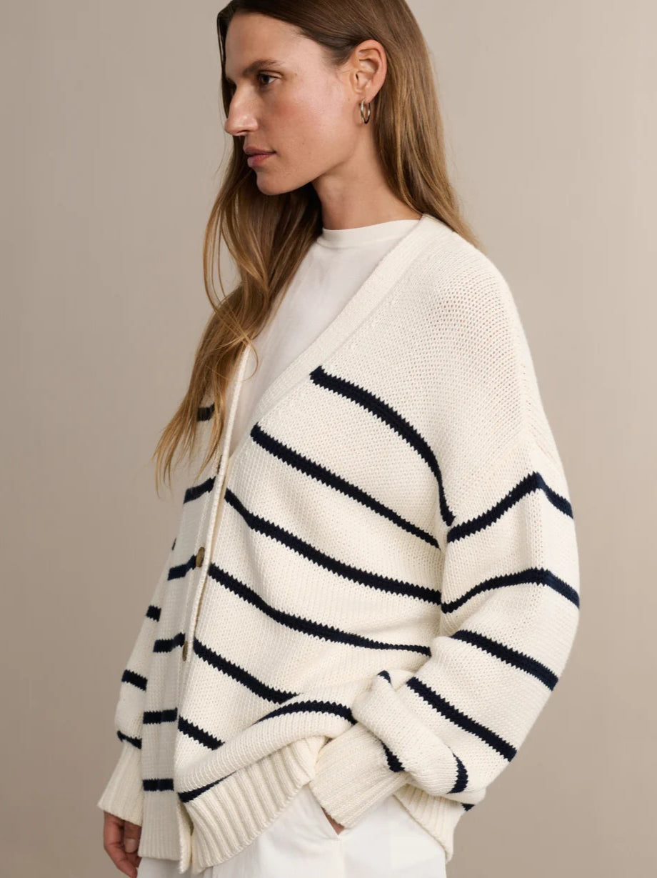 Striped Loose Knit Cardigan