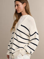 Striped Loose Knit Cardigan