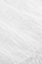 Drawstring Waist White Maxi Skirt