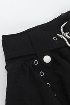 Gothic Asymmetrical Metal Trim Skirt