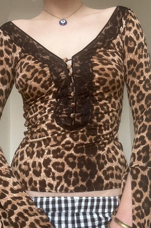 Cutout Backless V Neck Blouse