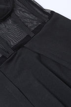 Knitted Strapless Waist Cinched Split Maxi Dress