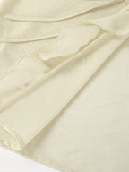 Ruffled Hem Tie Front Cardigan & Shorts Set Blouse