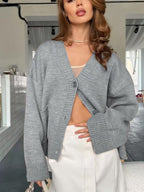 V-Neck Pocket Knit Cardigan