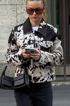 Vintage Print Long Sleeve Shirt Coat