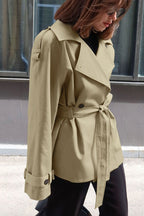 Belted Collared Loose Fit Jacket