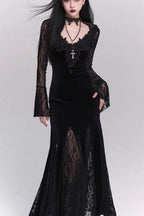 Halloween Gothic Lace Red and Black Dress