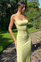 Sexy Backless Maxi Floral Dress