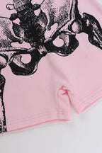 Halloween Skull Print Bodysuit T-Shirt