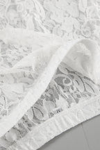 Elegant White Lace High Waist A-line Midi Skirt