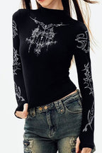 Y2K High Neck T-Shirt