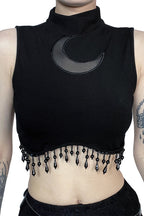 Gothic Moon Chain Knit Top