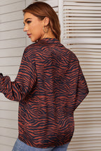 Tie Front Long Sleeve Street Style Blouse