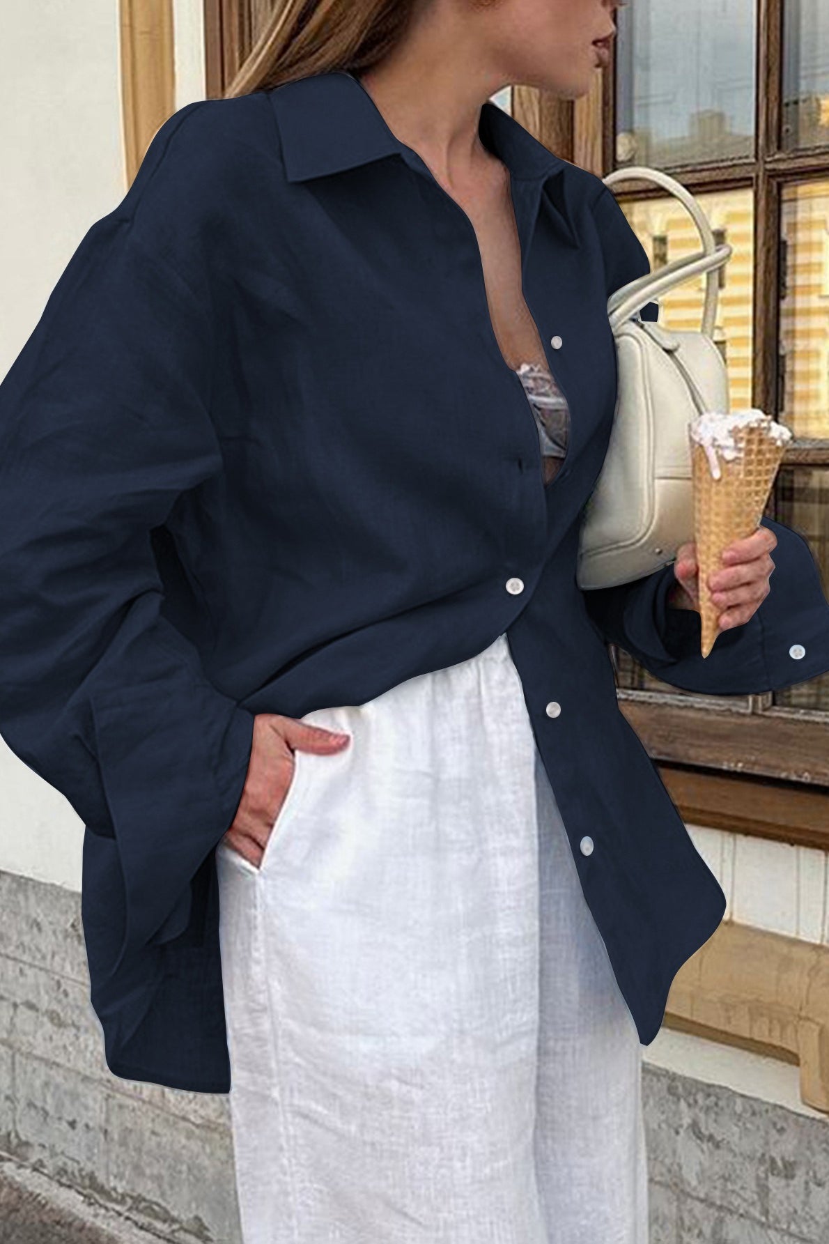 Long Sleeve Resort Style Blouse