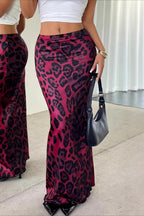 Leopard Print Digital Maxi Skirt