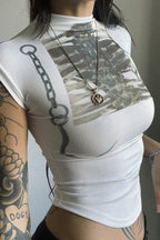 Skeleton Print Slim Fit T-shirt