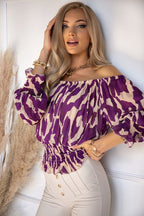 Wide Sleeve Off Shoulder Blouse