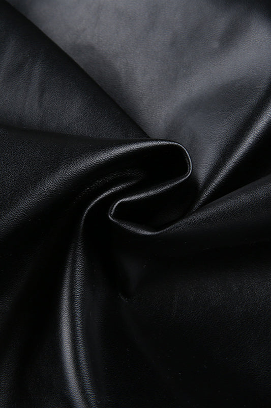 Trendy Cropped Faux Leather Coat