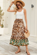 Boho Ruffle Floral Maxi Skirt