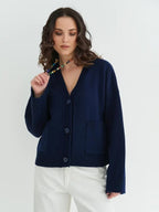 V-Neck Pocket Knit Cardigan