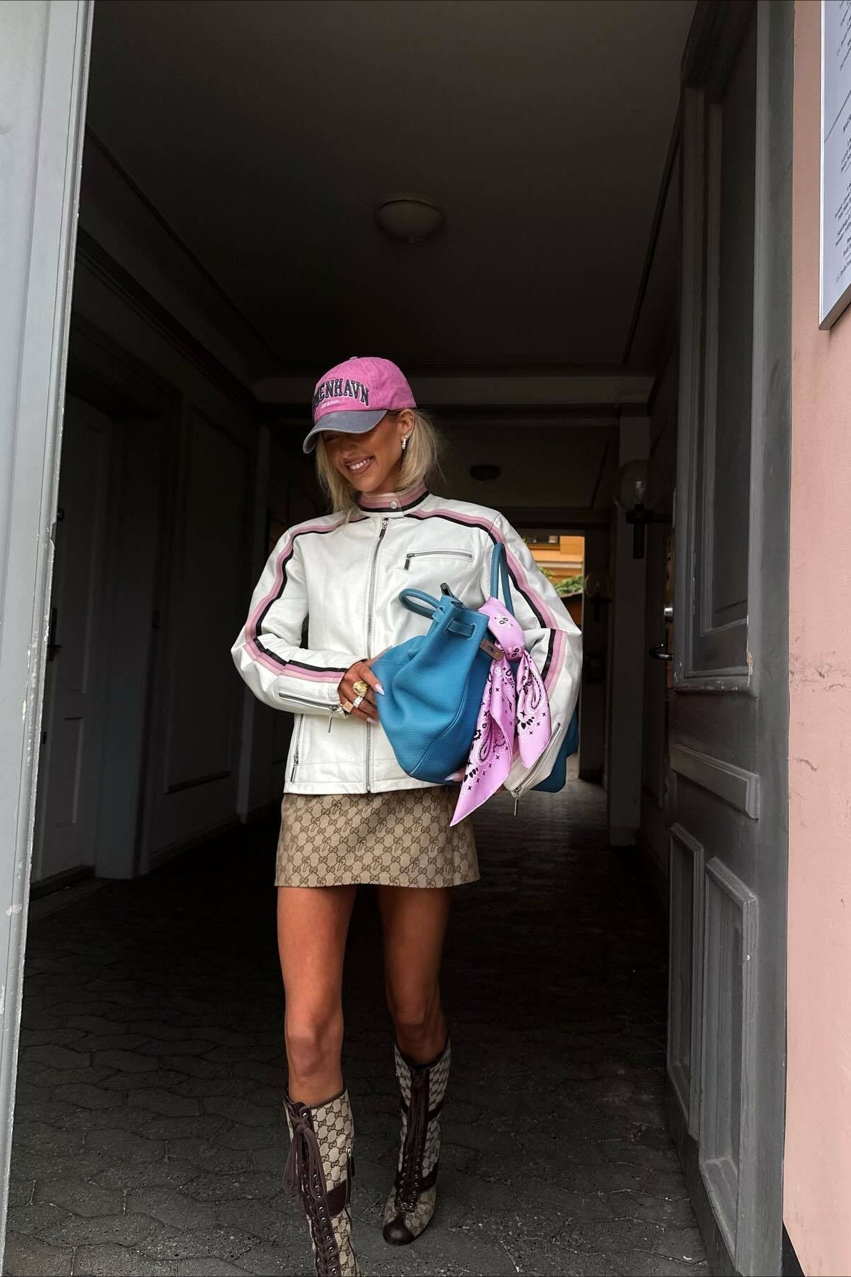 Colorblock Panel Faux Leather Coat