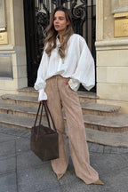 Cotton Corduroy Wide Leg Pants