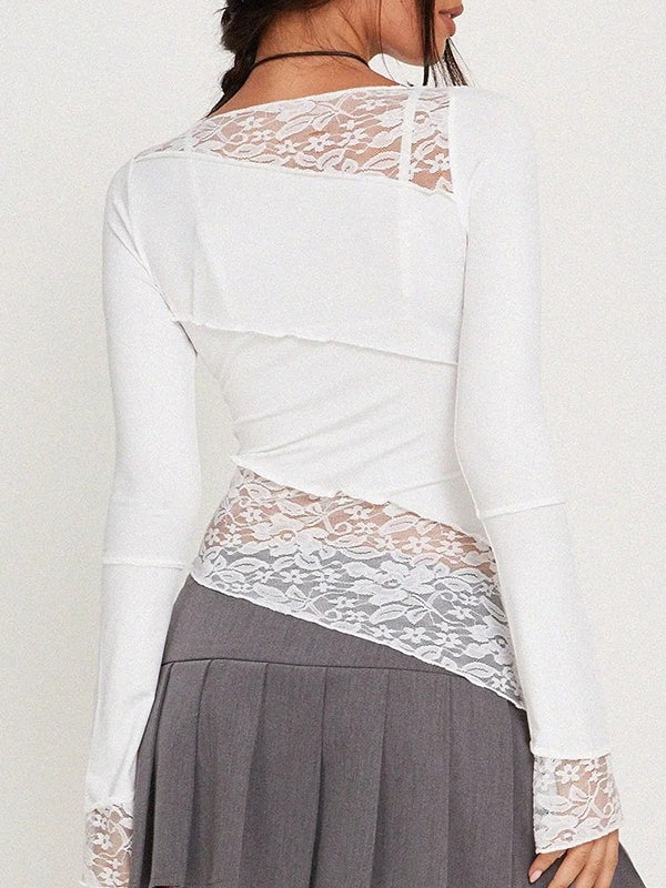 Vintage Slim Fit Floral Detail Long Sleeve Blouse