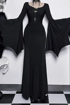 Halloween Gothic Punk Batwing Mermaid Dress
