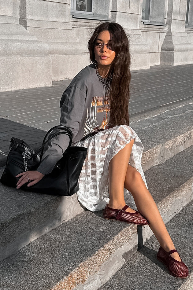 Vintage Lace Hollow Midi Skirt