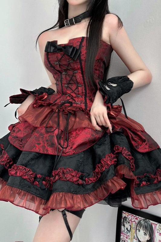 Gothic Puff Sleeve Halloween Dress