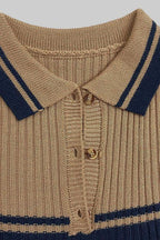 Striped Colorblock Long Sleeve Knit Sweater