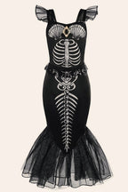 Skeleton Mermaid Dress Kid Halloween