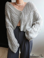 Cable Knit Graceful Crop Cardigan