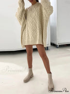 Cable Knit Leg Trendy Warmers With Flare