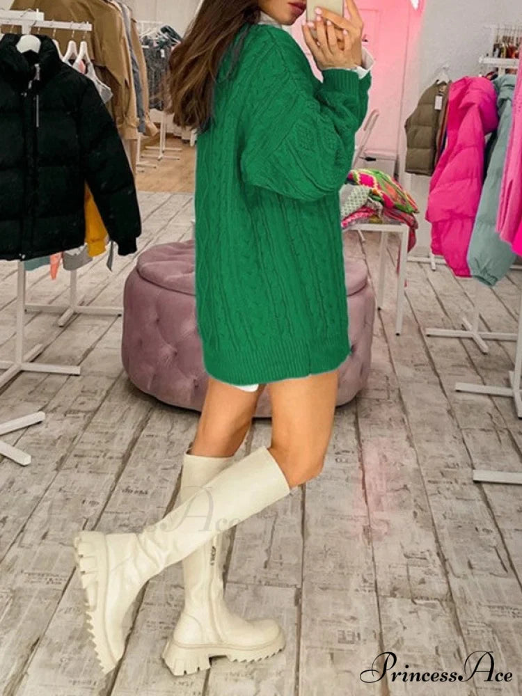 Cable Knit Leg Trendy Warmers With Flare