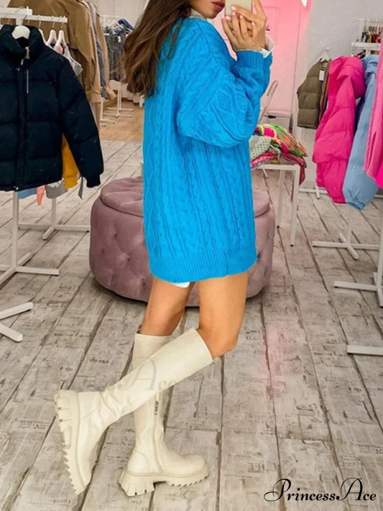 Cable Knit Leg Trendy Warmers With Flare