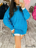 Cable Knit Leg Trendy Warmers With Flare